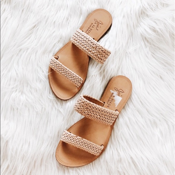 Joie Shoes - Joie Made in Italy Genuine Leather Tan Slides